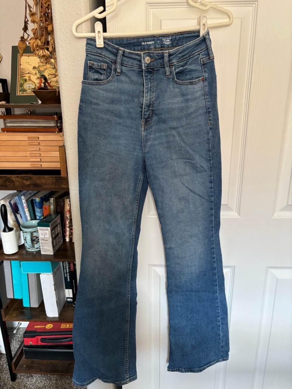 Old Navy Medium Blue High-Rise Flare Jeans